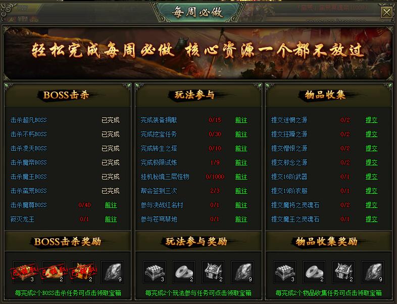 创世每周必做 创世每周必做